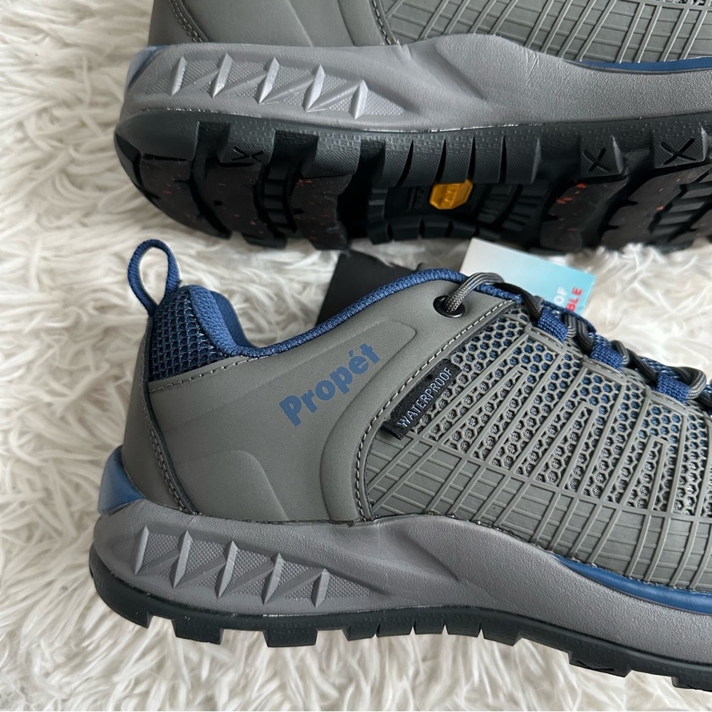 Propet Mens Vestrio Sneakers Gray Blue New In Box Size 8 Extra Extra Wide - Picture 5 of 10